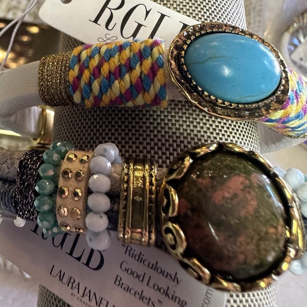 Laura Janelle New with Tags RGLB Bracelets Unikite stone Faux Turquoise